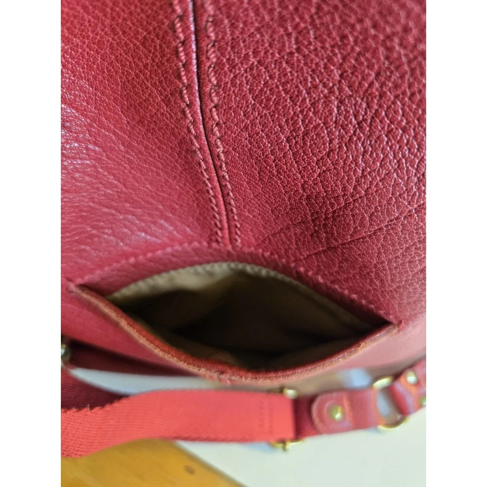 The Sak Silverlake Red Studded Leather Crossbody Shoulder Bag Purse Zip Lined